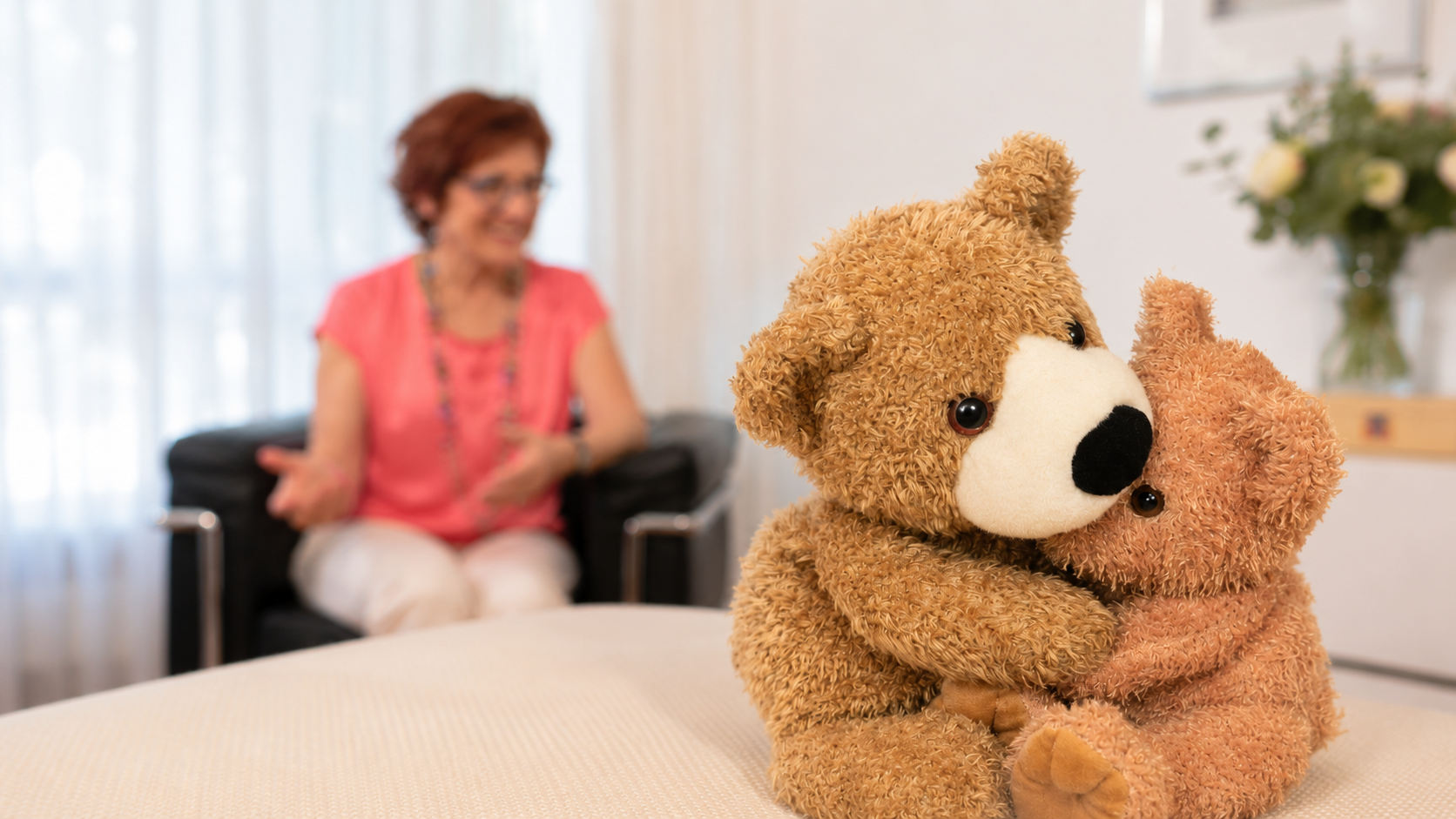 Teddybären vor Coachin in Praxis